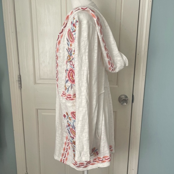 Soft Surroundings Embroidered Hoodie Sweater Small Cotton Boho Cottagecore - Picture 3 of 15